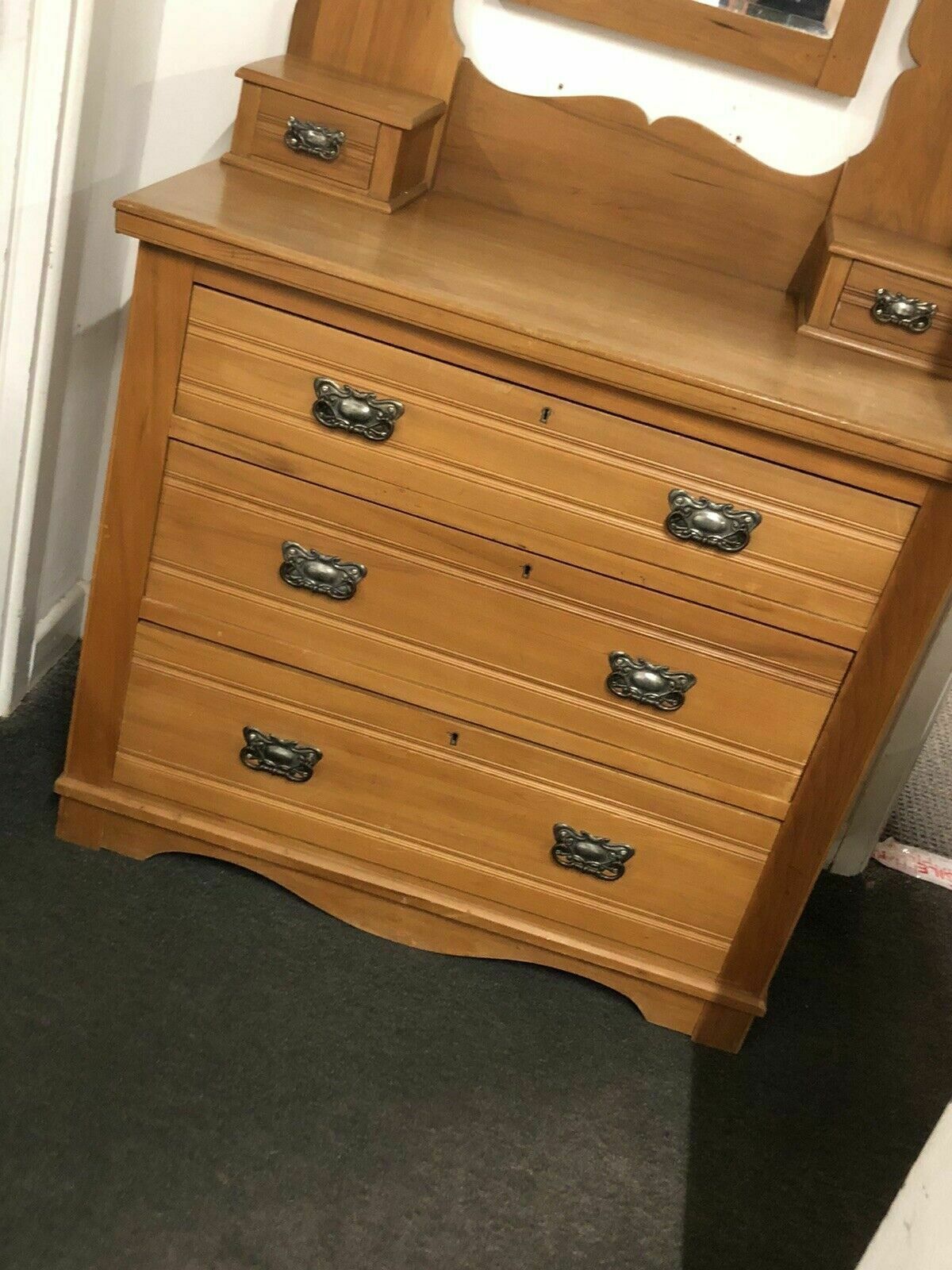 Edwardian Satin Walnut Chest Of Drawers / Dressing Table photo Furniture