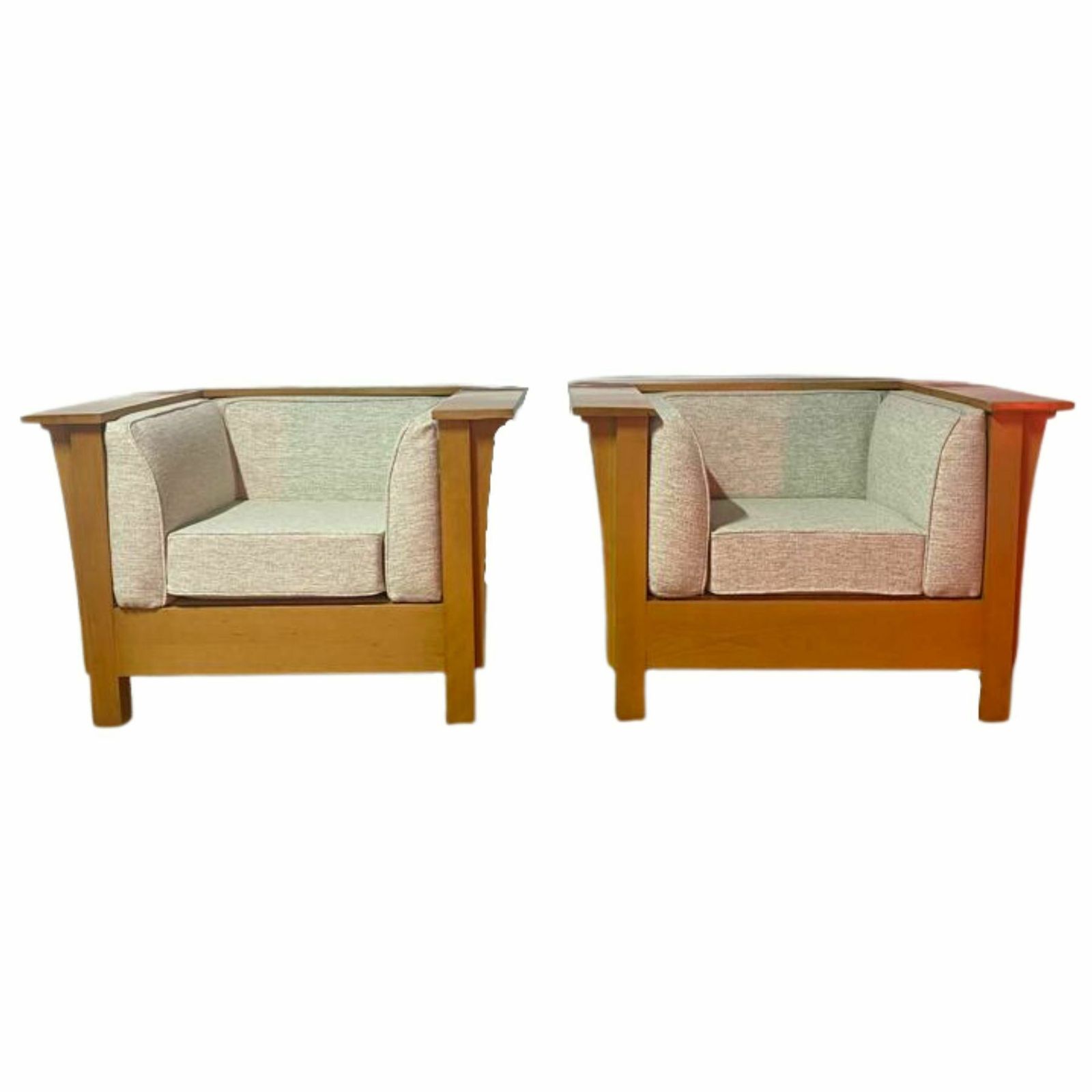 Pair Of French Mid Century Modern Armchairs