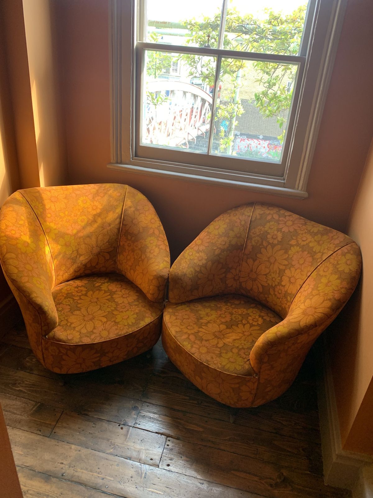Set Of Two Vintage Armchairs Gio Ponti Style