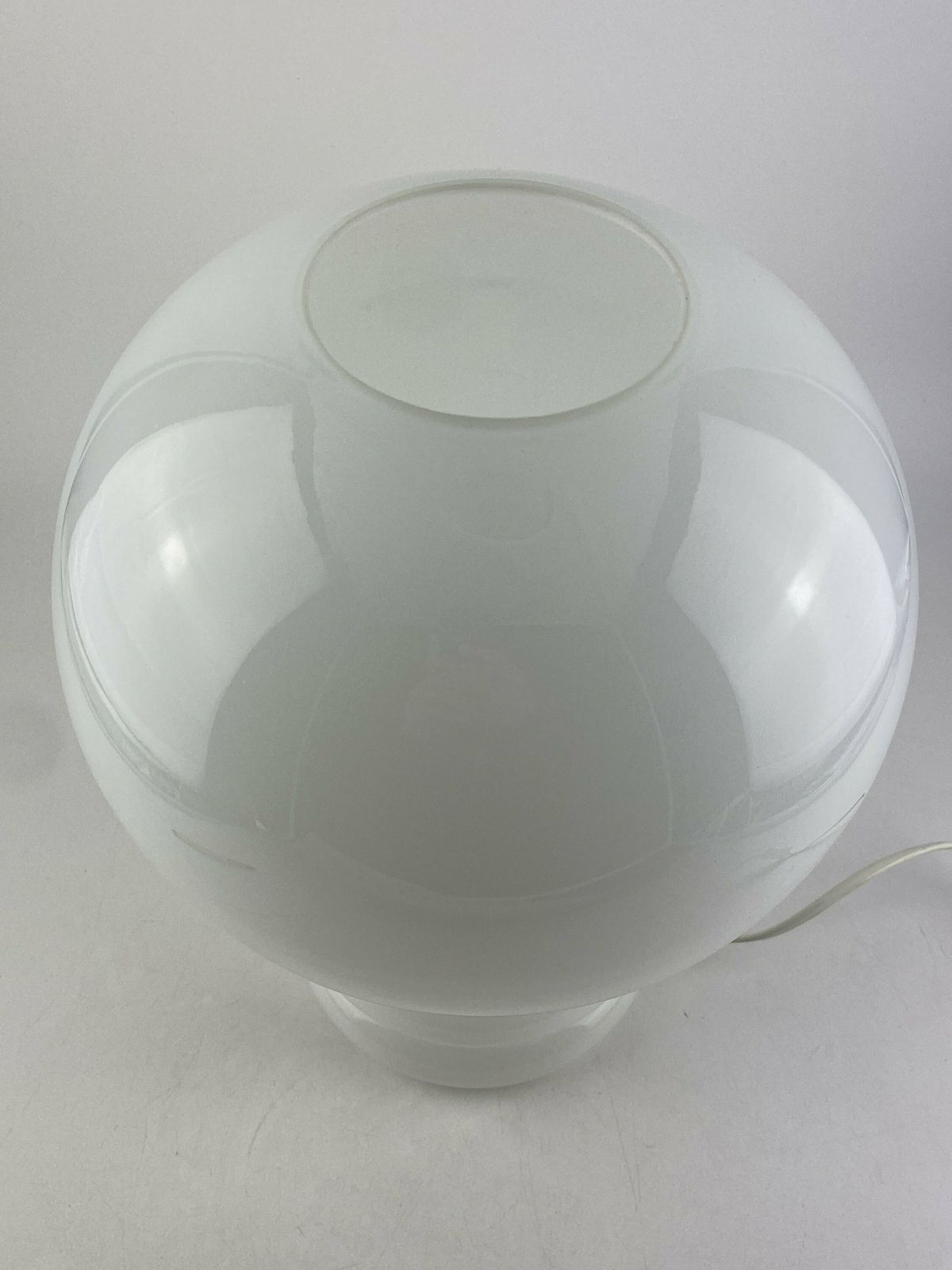Vintage Wit Glazen Tafellamp 'Bulb' Van Glashütte Limburg, 1979 photo buy