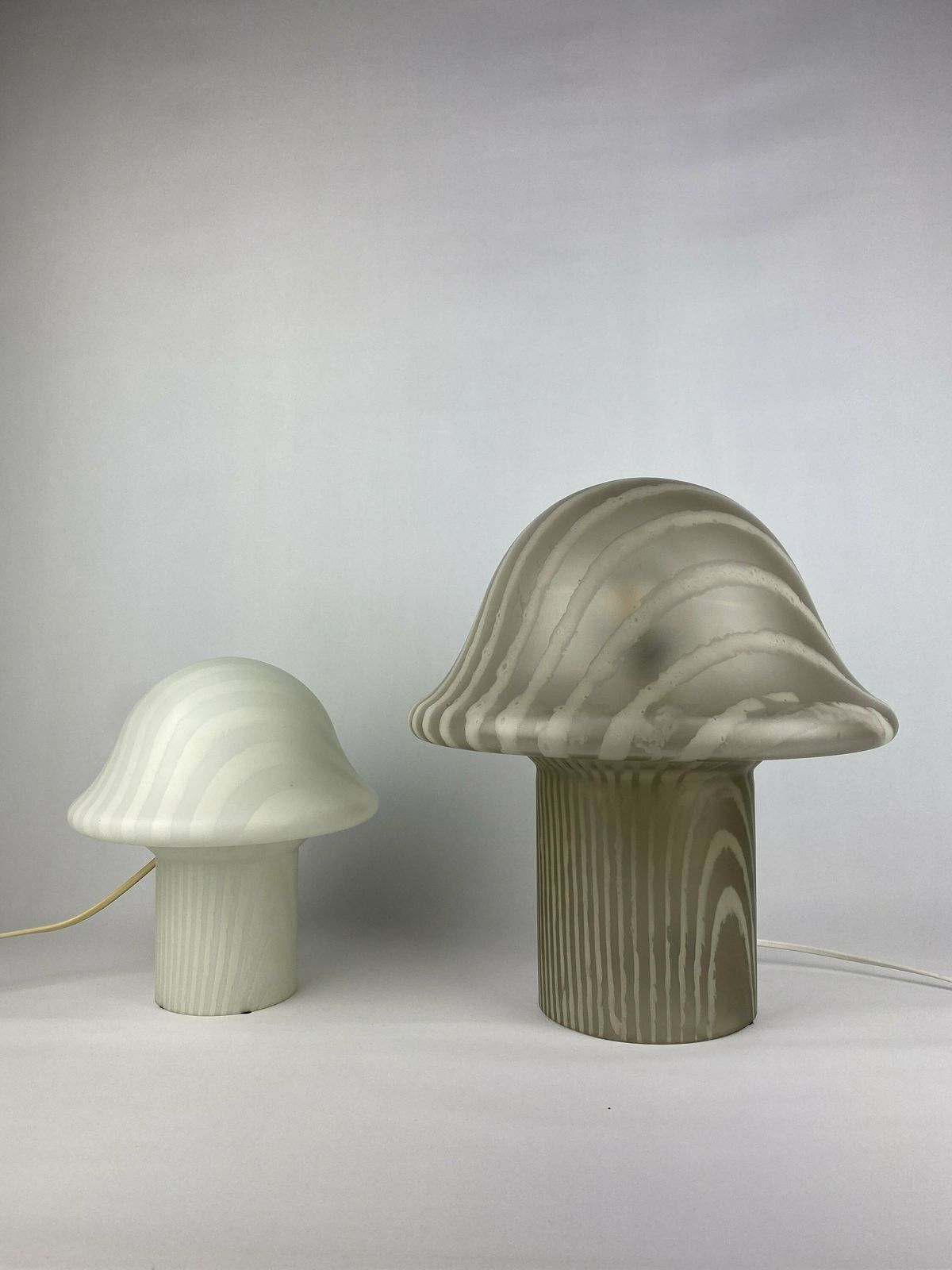 photo furniture Large Smoked Glass Peill And Putzler Mushroom Table Lamp Xl 1970