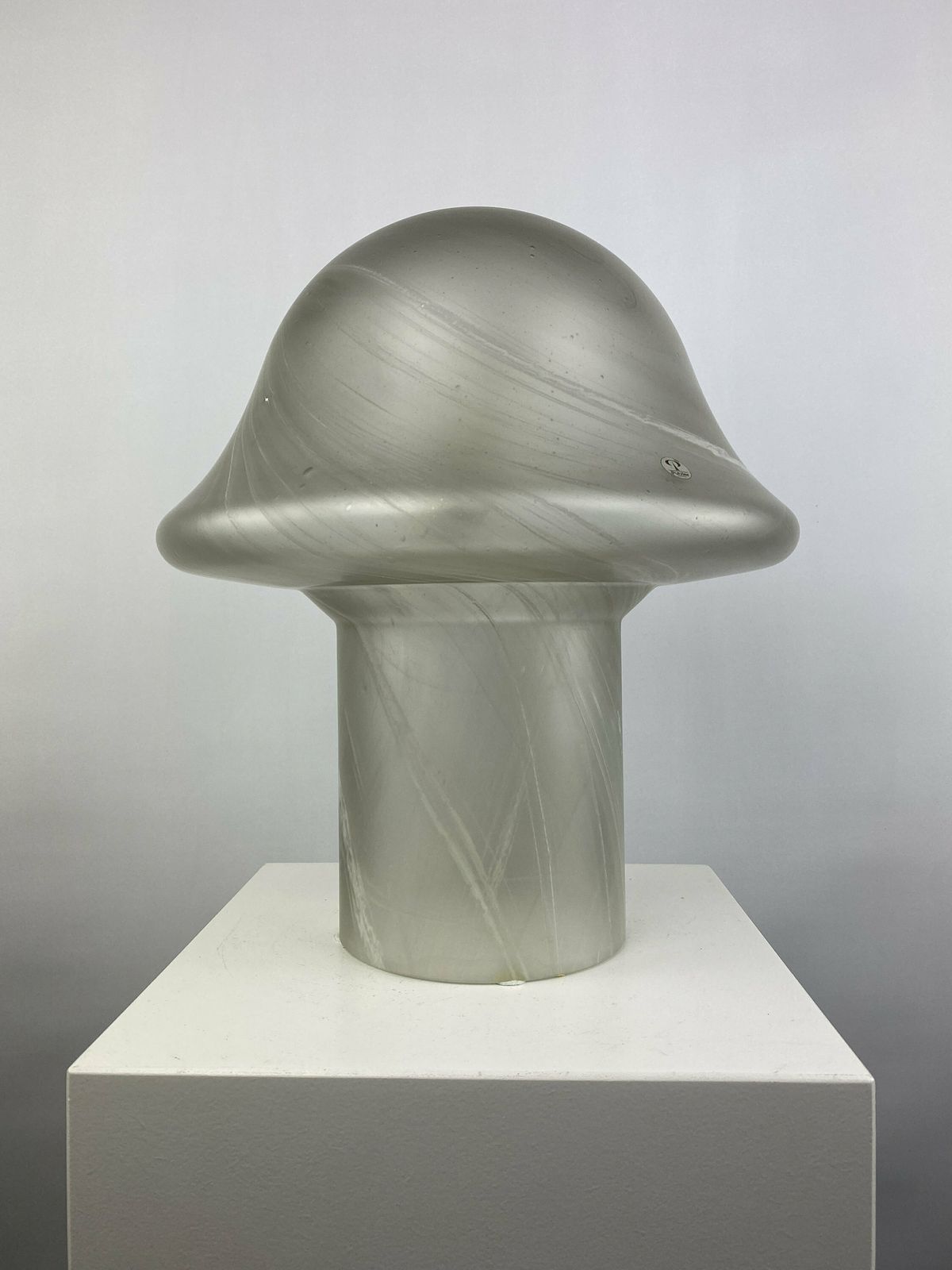 Large Clear Swirl Glass Peill And Putzler Mushroom Table Lamp Xl 1970 photo vintage
