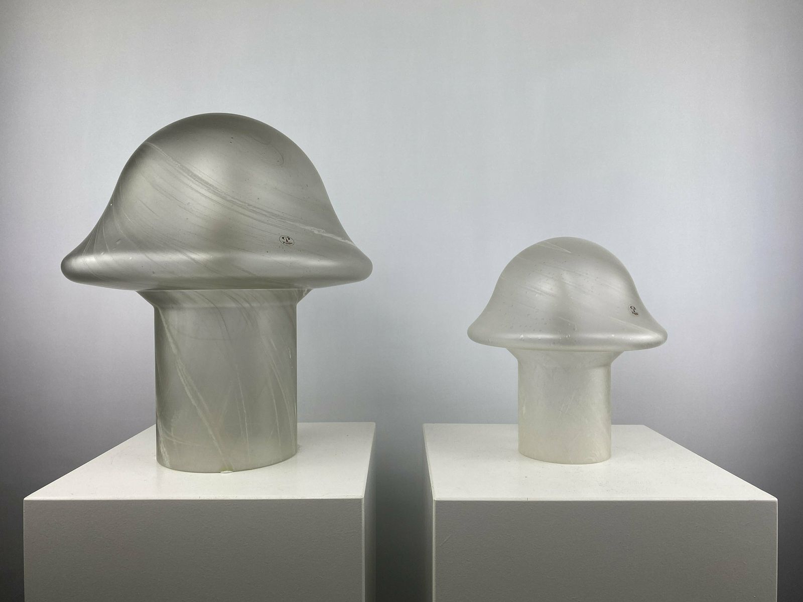 photo for sale Large Clear Swirl Glass Peill And Putzler Mushroom Table Lamp Xl 1970