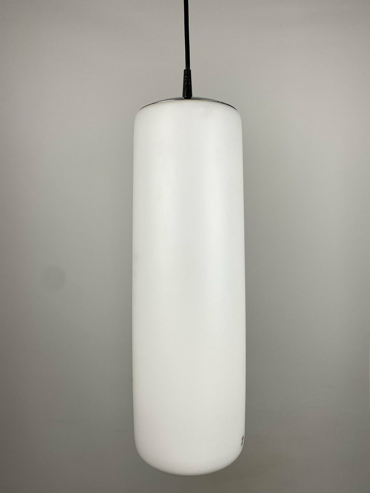 Enormous Rare Frosted White Glass Pendant Light By Peill And Putzler Xl 1960 photo for sale