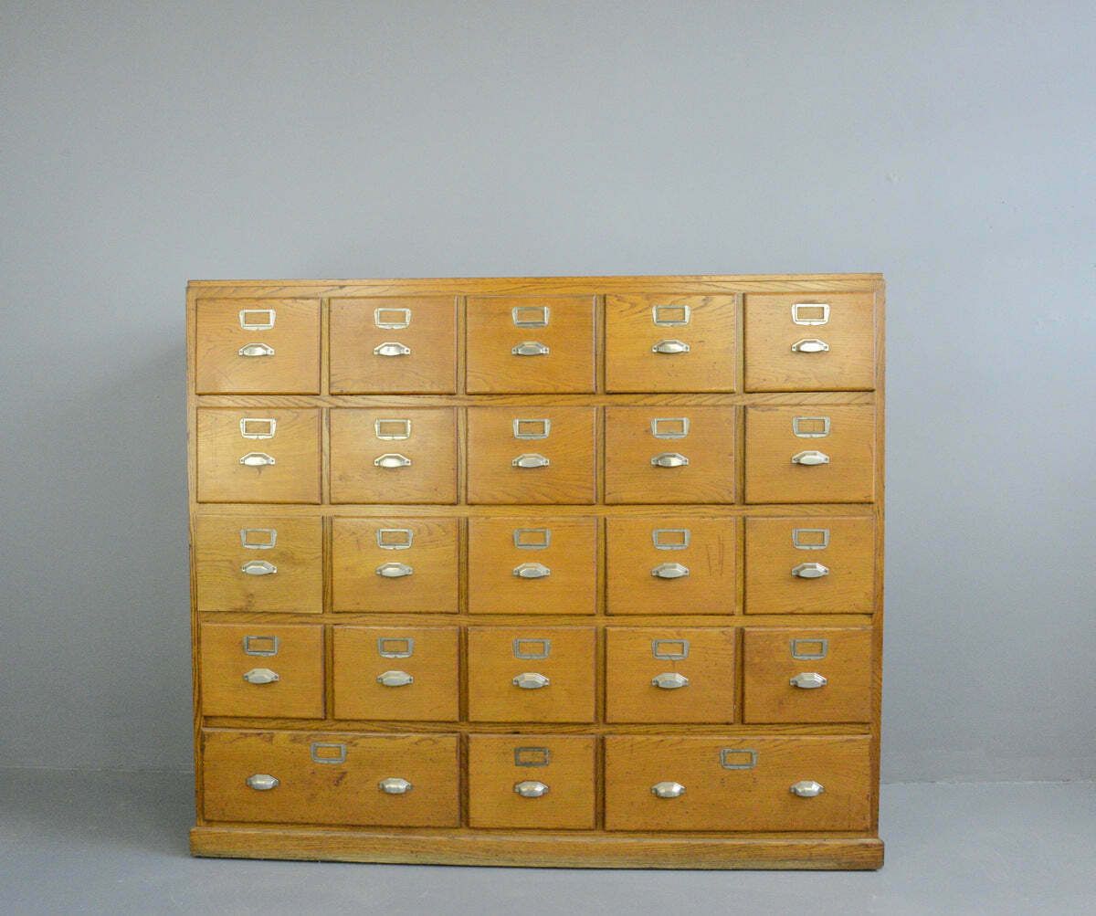 Large Bank Of French Art Deco Filing Drawers Circa 1930s