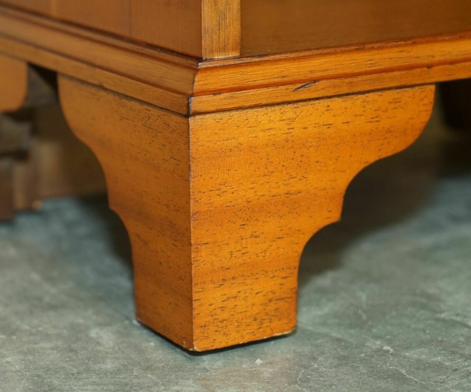 Furniture Pair Of Vintage Burr Yew Wood Lamp Side End Wine Tables Open Bookcases photo