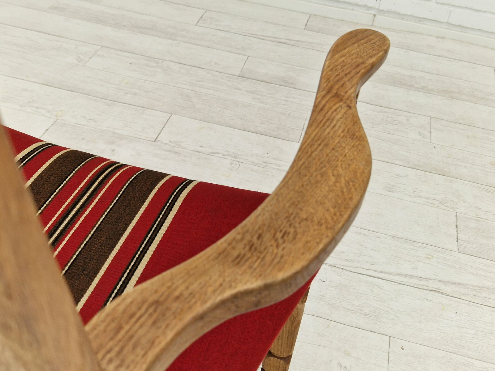 290.0 1960s, Danish Design, Armchair, Oak Wood, Furniture Wool. photo