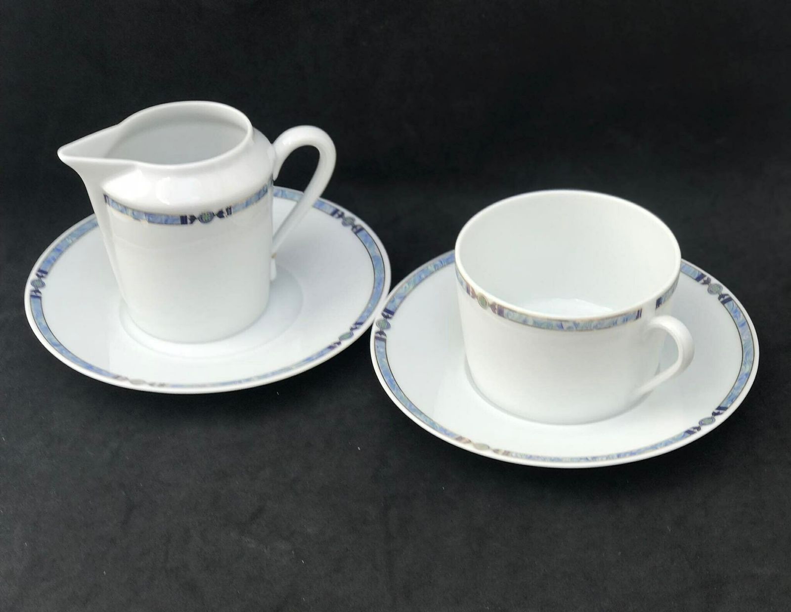 Kop, Schotel En Roomkannetje – Limoges Orion Patroon – Medard De Noblat – 8 Losse Aanvulling – Ontbijt Voor één – Gouden Rand photo Woonaccessoires