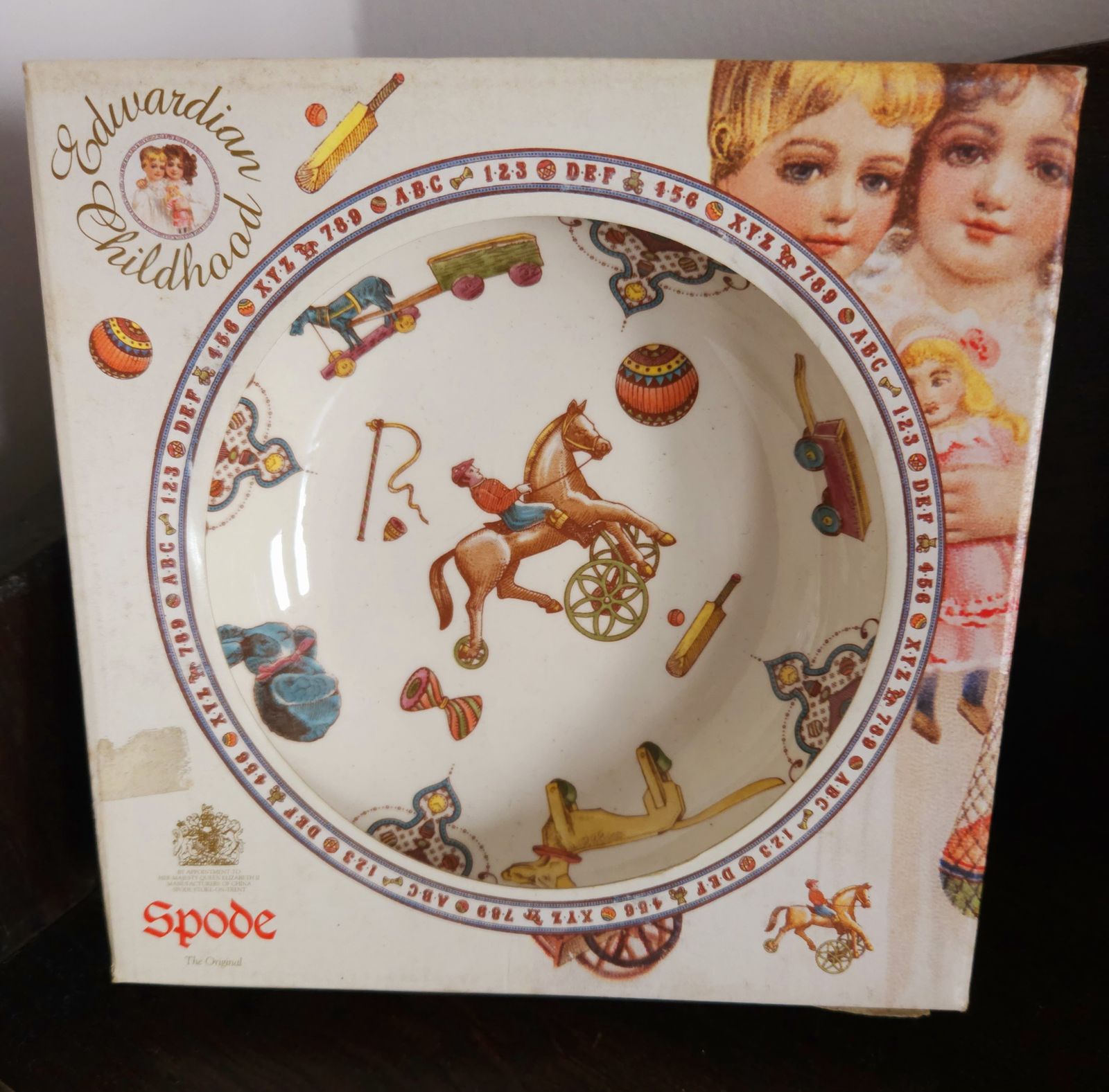 Boxed, New, Vintage Spode Edwardian Childhood Plate & Bowl Set photo for sale