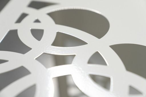 Coffee Tables In White Lacquered Iron, With Circular Laser Cut Engravings, Set Of 2, 2013s photo 385.0
