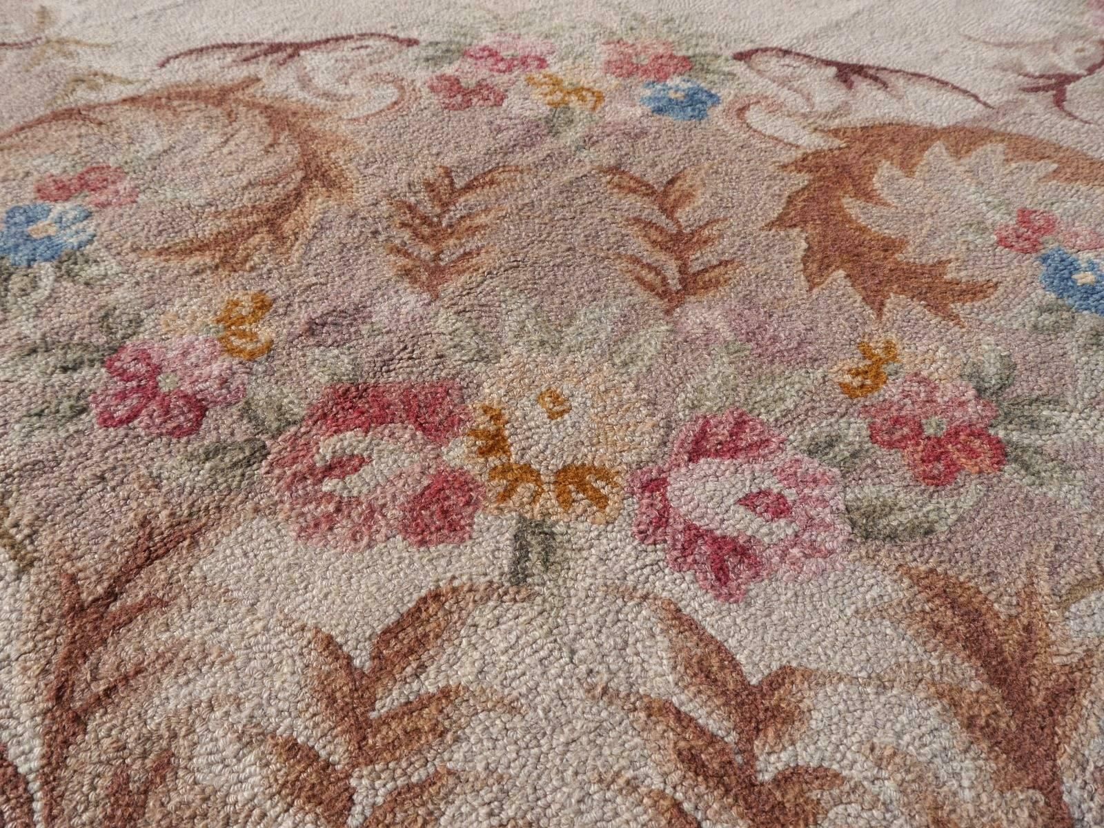 1920s Needlepoint European Rug Arts And Crafts Period/Savonnerie Design photo vinterior
