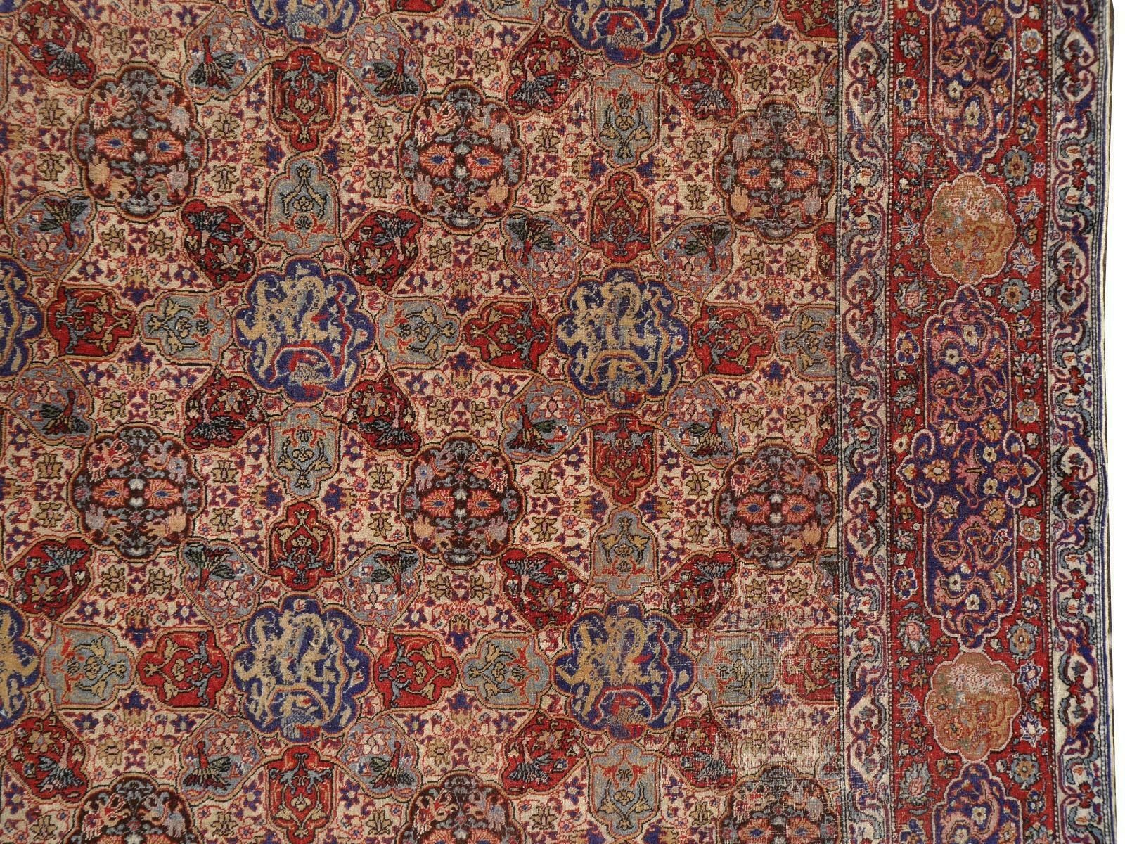 photo buy Antique Dragon Rug Hand Knotted In Hereke Turkish Carpet