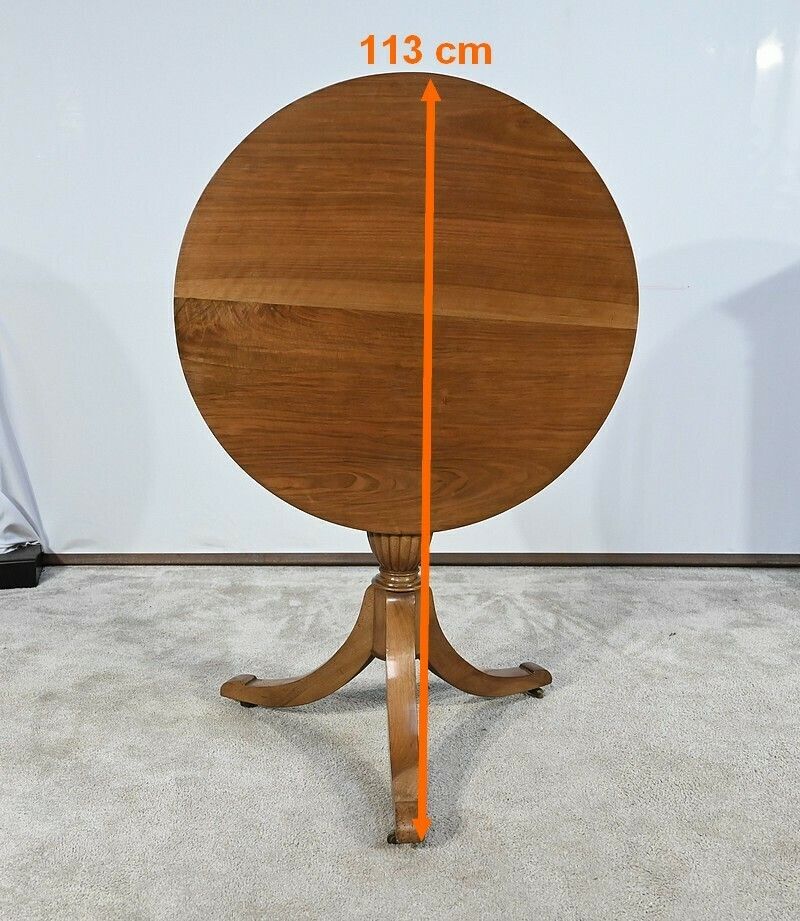 photo vintage Tripod Pedestal Table In Solid Walnut, Restoration Period, Early 19th Century