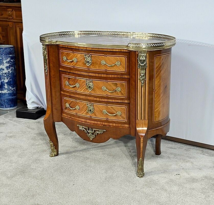 Chest Of Drawers In Precious Wood, Transition Louis XIV Louis XV Style – Late 19th Century photo for sale