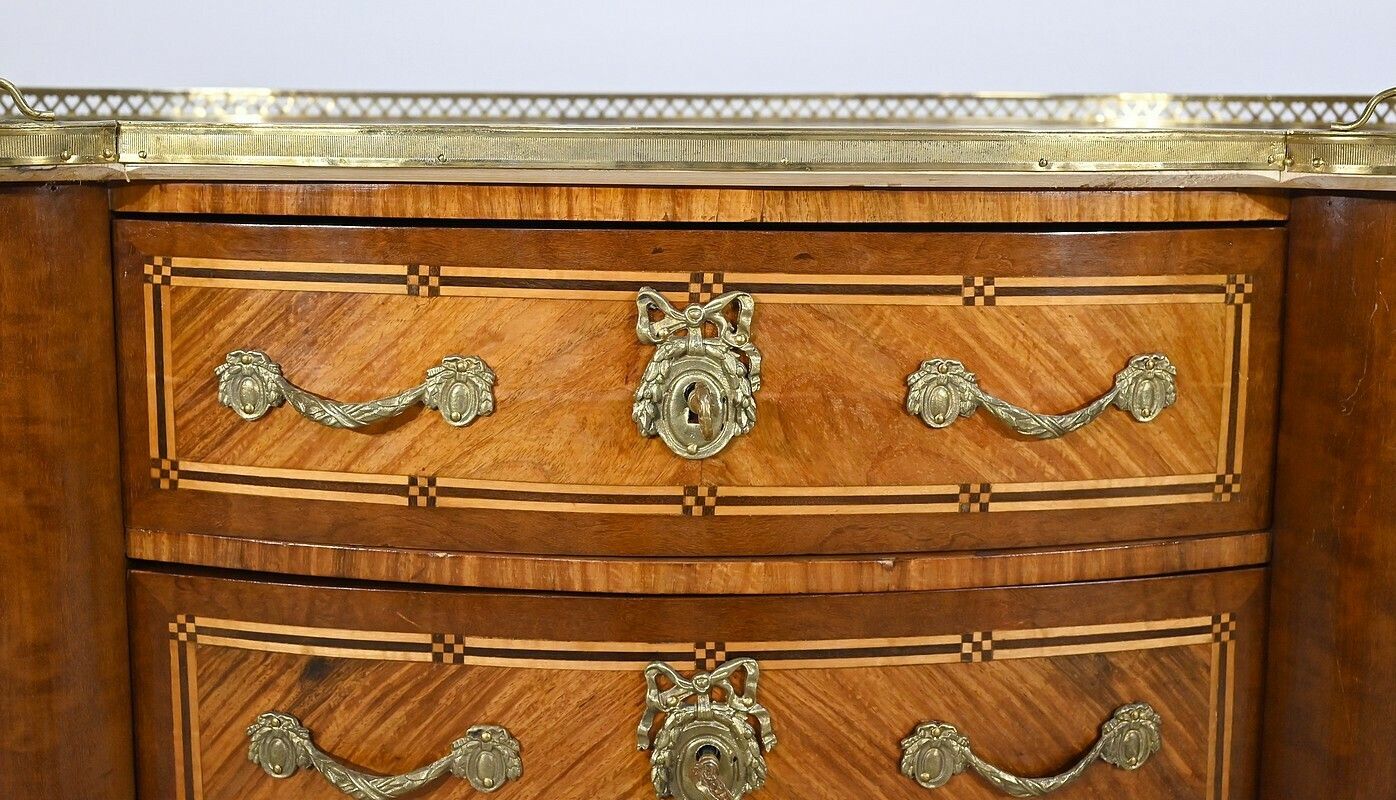 Furniture Chest Of Drawers In Precious Wood, Transition Louis XIV Louis XV Style – Late 19th Century photo