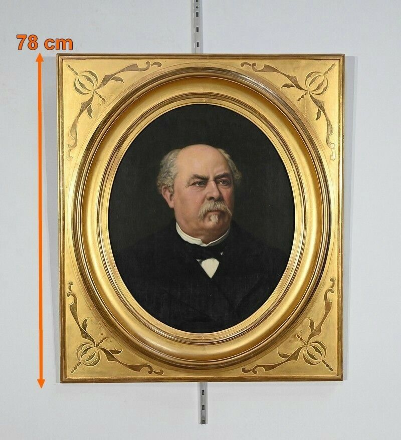 Oil On Canvas, Portrait Of Adolphe Nicolas, French School Of The 19th Century photo furniture