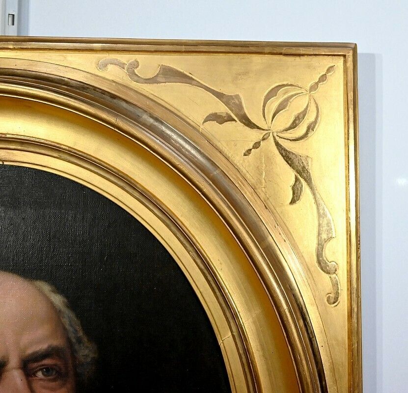 Oil On Canvas, Portrait Of Adolphe Nicolas, French School Of The 19th Century photo vintage