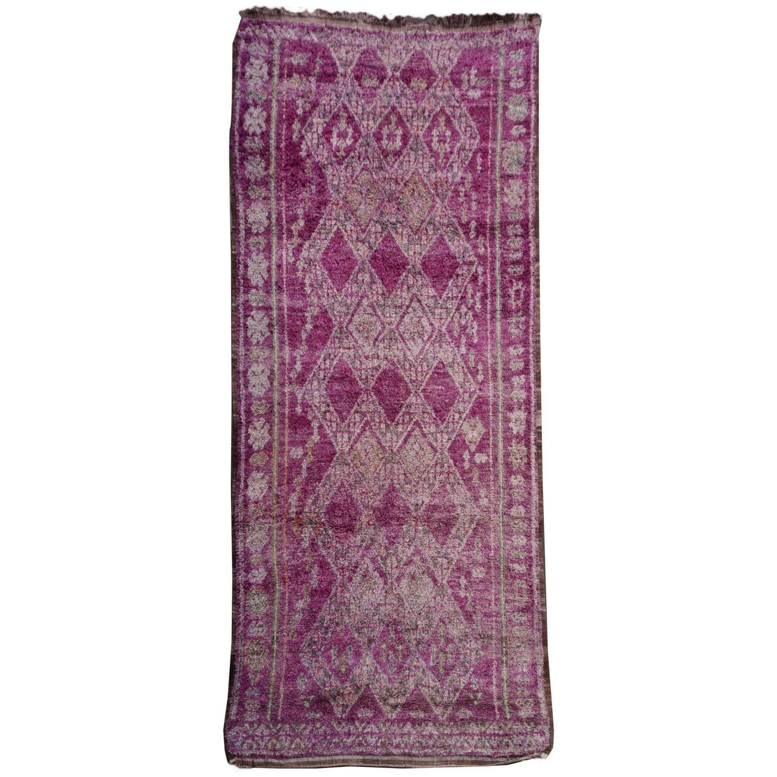 Large Moroccan Vintage Rug Abstract Design Berber Lilac Grey Teal North African