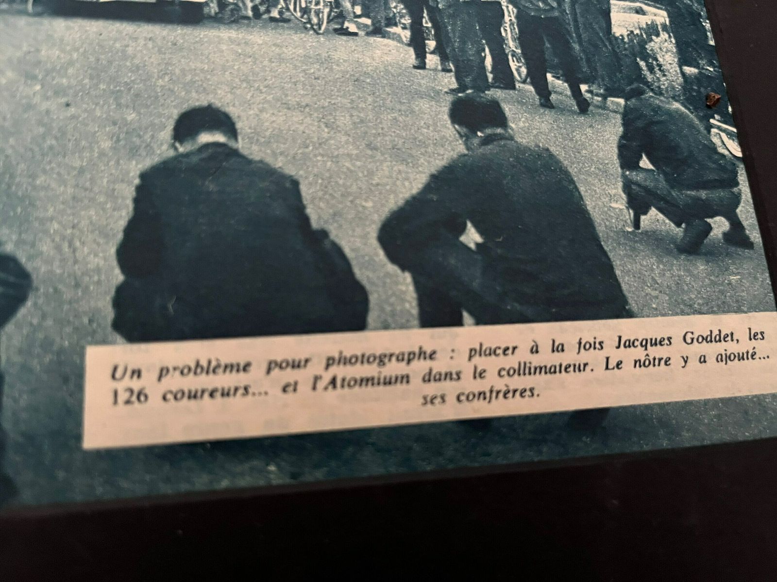Original 1960 Vintage Tour De France Cycling Print   Brussels Atomium photo Art