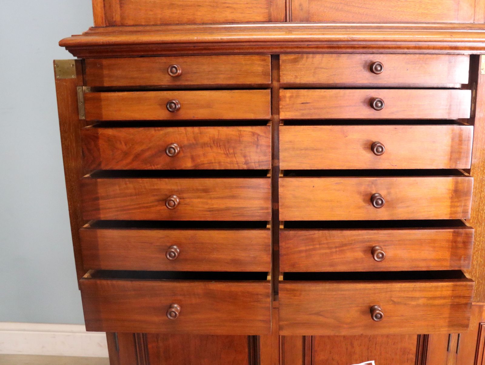 photo buy A Victorian American Solid Walnut Shop Cabinet, Later Sign Written For Use In Fishing Supplies Shop.