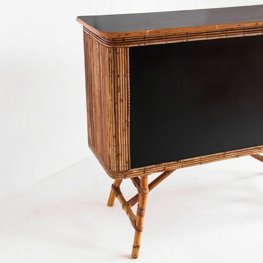 Vintage Bar Counter In Canning And Rattan. France, 50s. photo buy