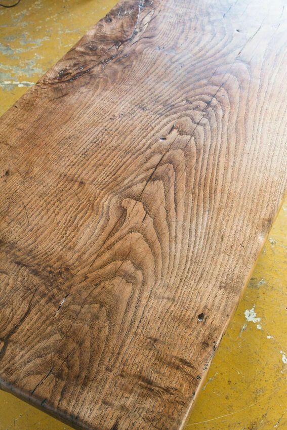 Old Coffee Table In Solid Oak Wood. France, Early Twentieth Century. photo vintage