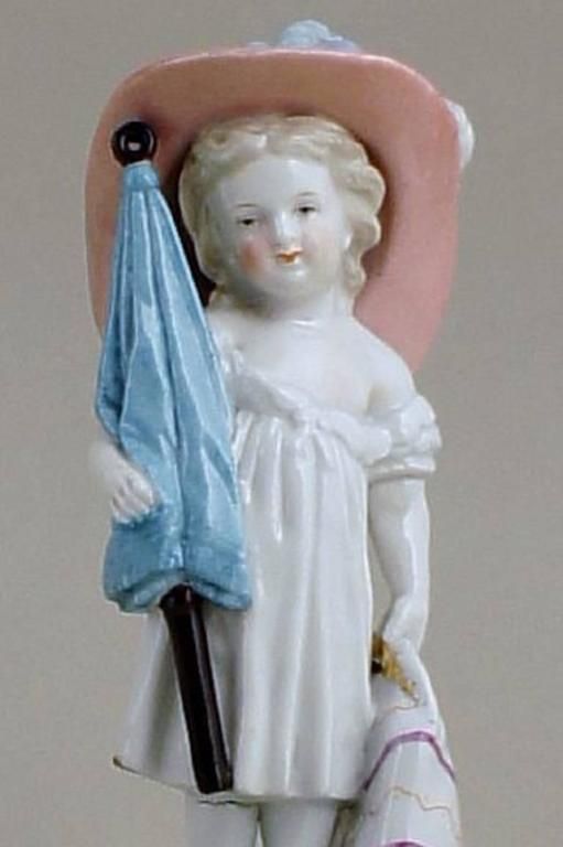 Milan, G. Richardi, Girl With Hat, Bag, Umbrella In Porcelain photo furniture