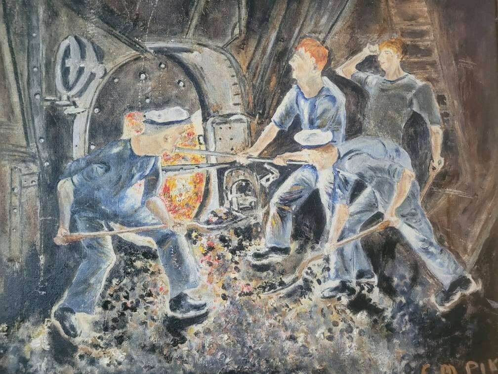Original Vintage Oil On Board Large Picture Signed By Artist In Modernist Style photo Art