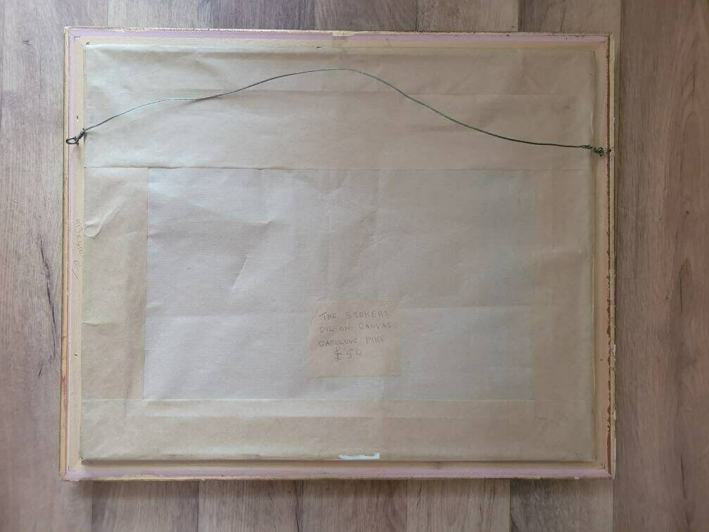 Original Vintage Oil On Board Large Picture Signed By Artist In Modernist Style photo 80.0