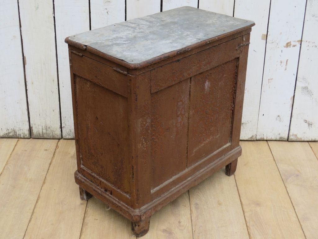 Antique English Metal Top Side Table photo 295.0