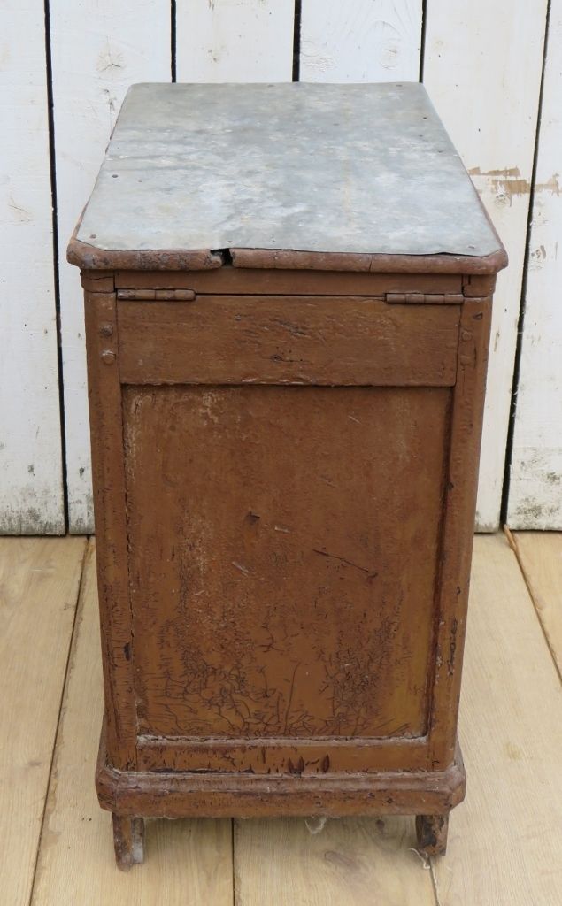 Antique English Metal Top Side Table photo buy