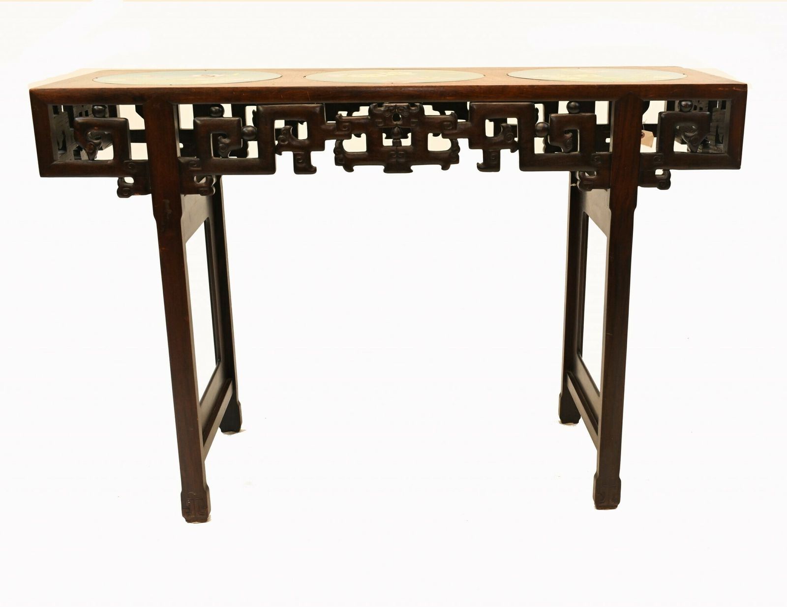 Chinese Console Table Hardwood Cloisonne Porcelain Plates photo buy