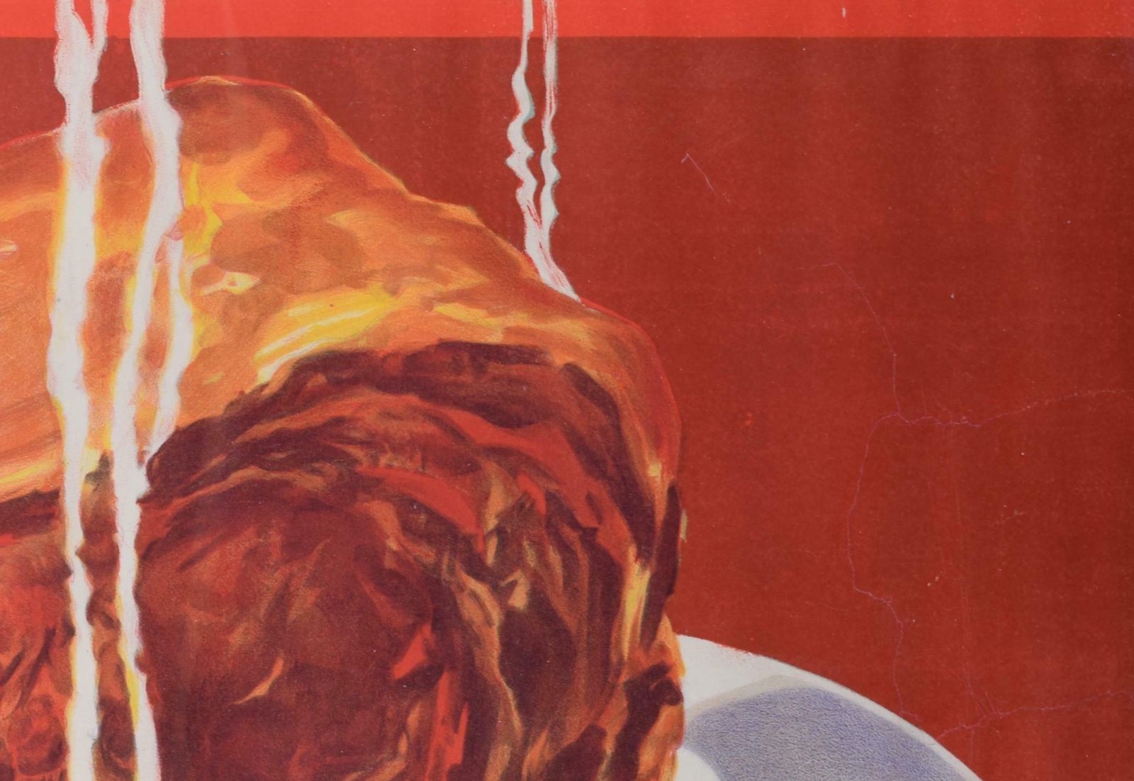 Rib Of Beef Bovril Bisto Red Original Vintage Poster photo for sale