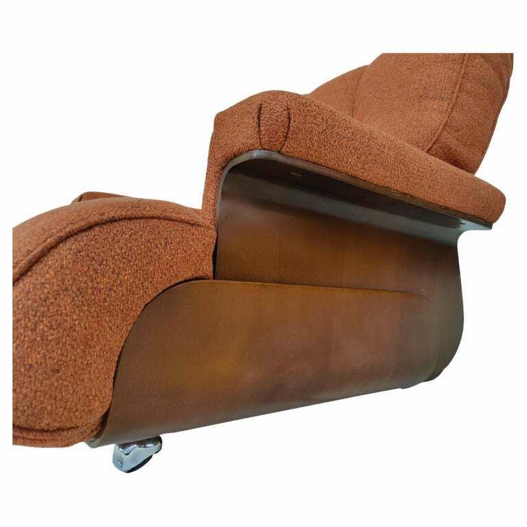 Pair Of Italian Orange Mid Century Modern Armchairs photo vinterior