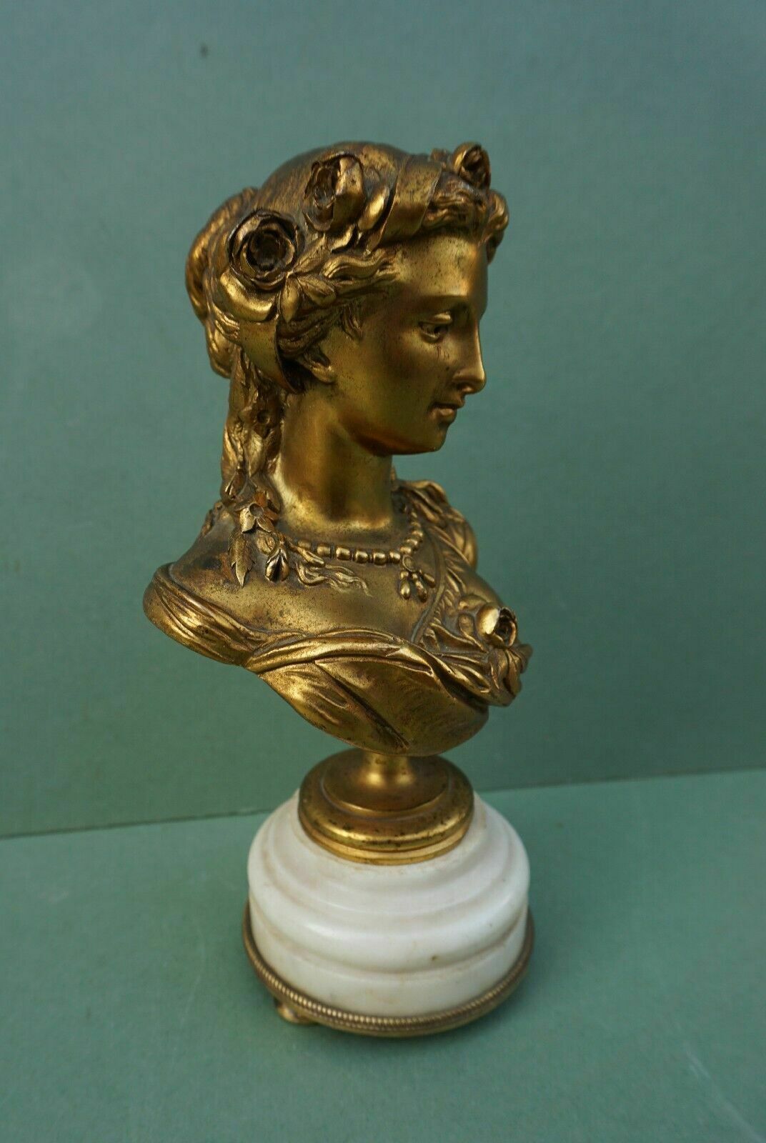 photo furniture Antique French Gilt Bronze Bust Of A Lady Albert   Ernest Carrier Belleuse C19th