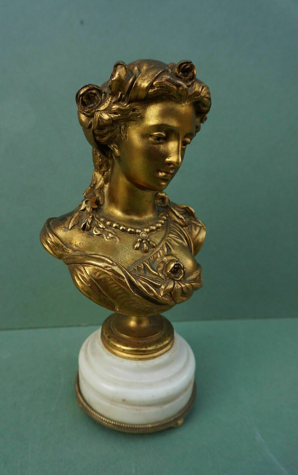 photo for sale Antique French Gilt Bronze Bust Of A Lady Albert   Ernest Carrier Belleuse C19th