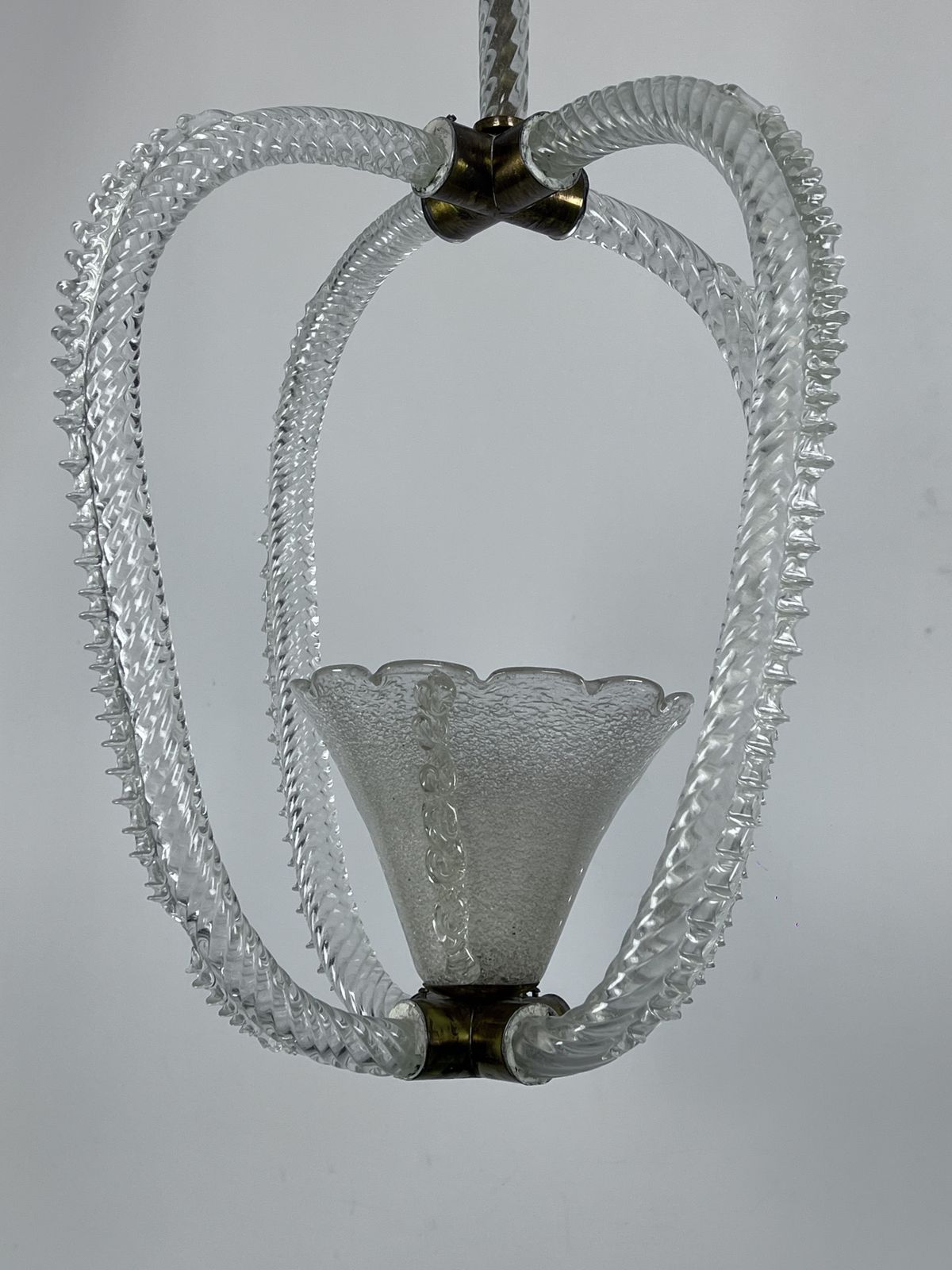 Ercole Barovier, Art Deco Murano Glass Pendant. Italy 1930s photo buy