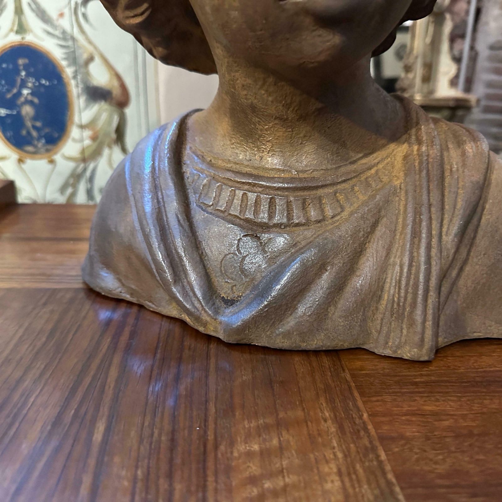 1930s Had Crafted Terracotta Sicilian Bust Of A Young Girl photo Art
