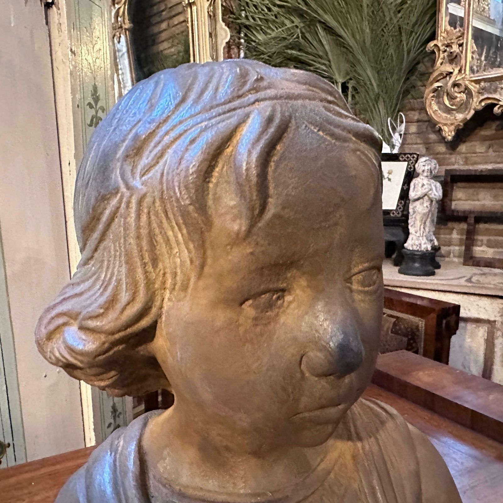 photo for sale 1930s Had Crafted Terracotta Sicilian Bust Of A Young Girl