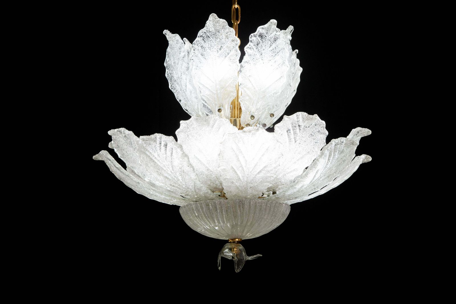Large Midcentury Italian Murano Glass Chandelier, 1970s photo for sale