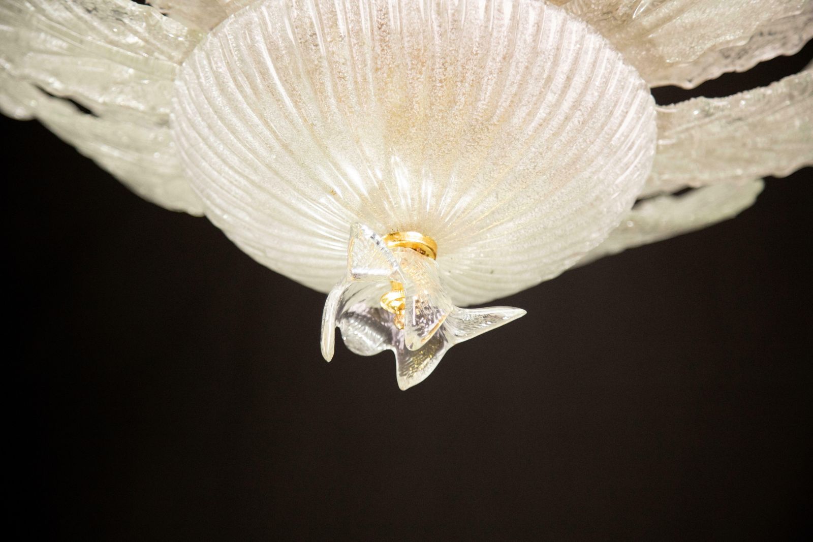 3328.0 Large Midcentury Italian Murano Glass Chandelier, 1970s photo