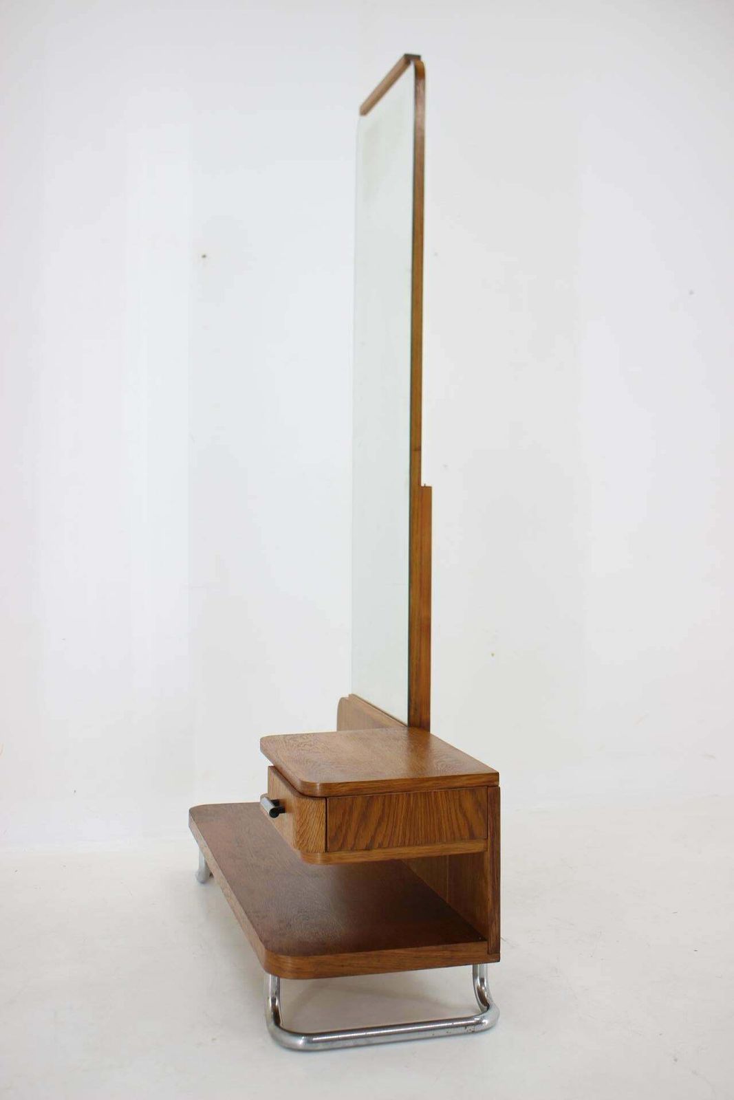 1950s Oak Bauhaus Mirror Cabinet, Czechoslovakia photo vintage