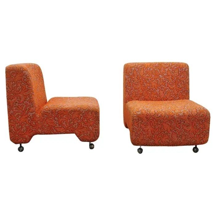 photo furniture Eastern Bloc Vintage Armchairs On Wheels, 1980´S, Czechoslovakia