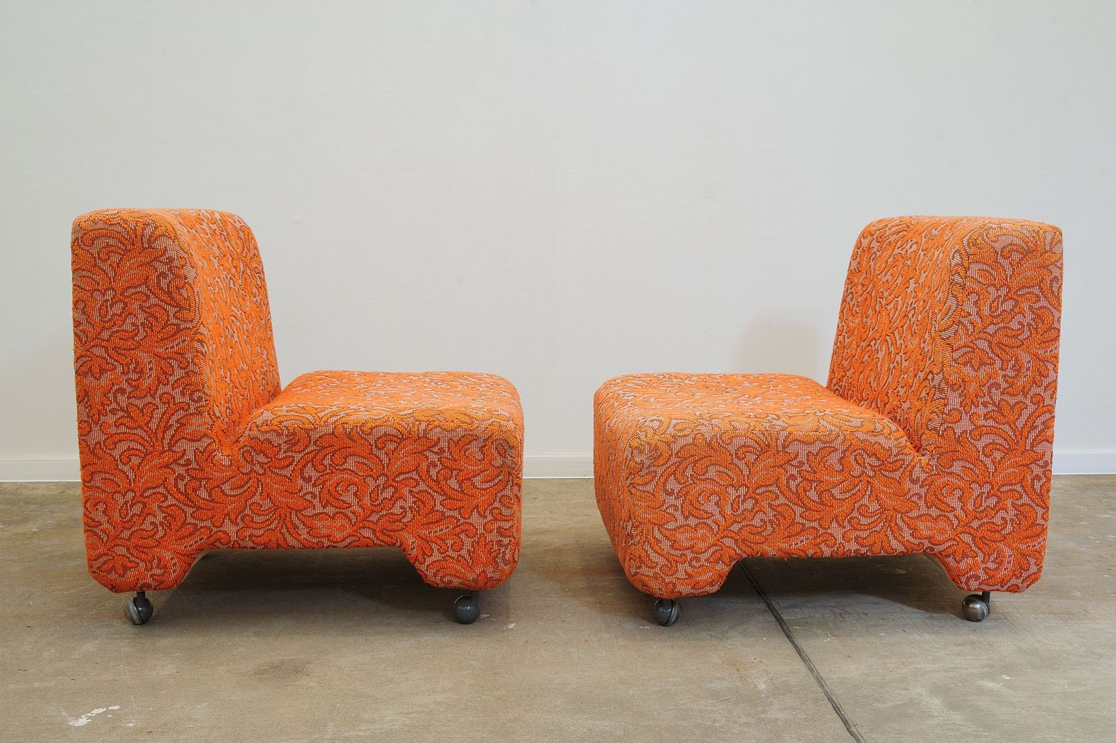 Furniture Eastern Bloc Vintage Armchairs On Wheels, 1980´S, Czechoslovakia photo