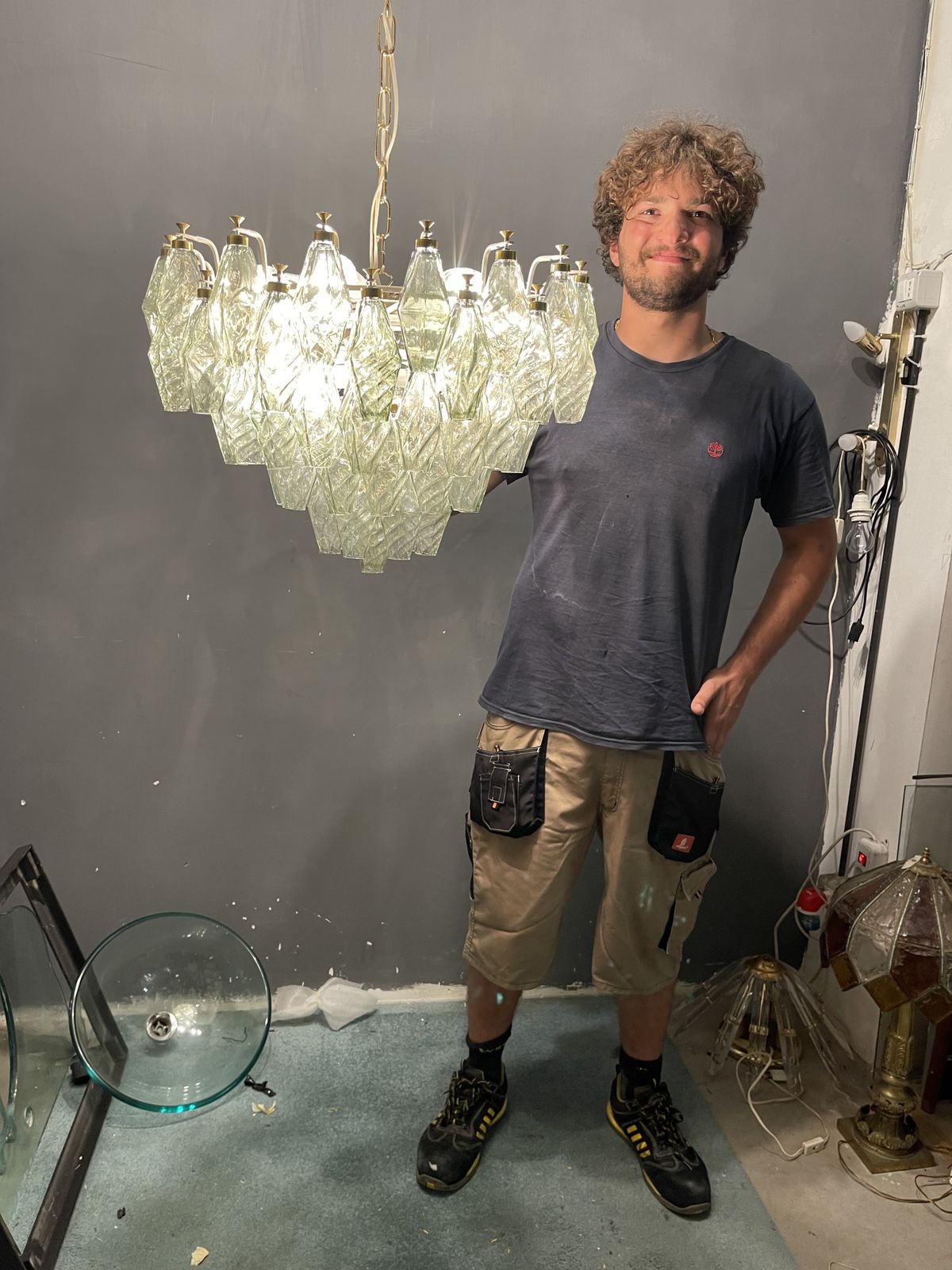 photo buy Murano Glass Polygon Chandelier 1980’s