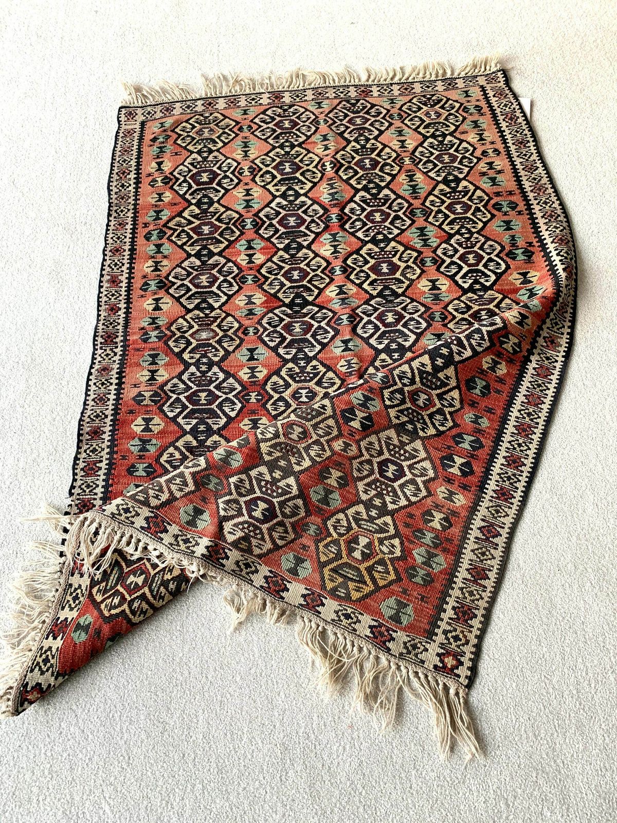 Traditioneel Turks Kilimkleed, Vintage Anatolisch Turks Kelim 142x100 Cm photo vintage