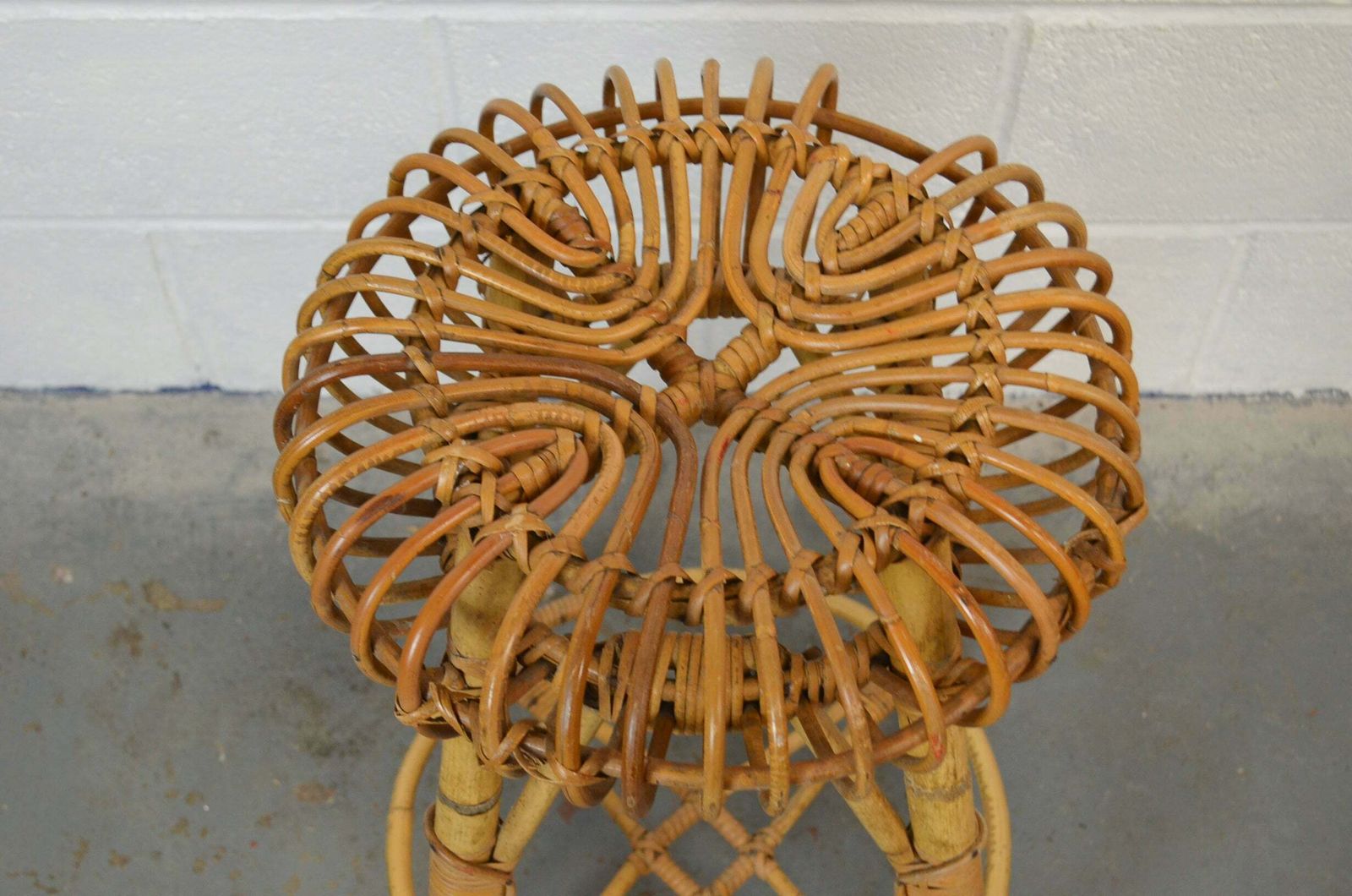 Vintage Bamboo Stool By Albini photo for sale