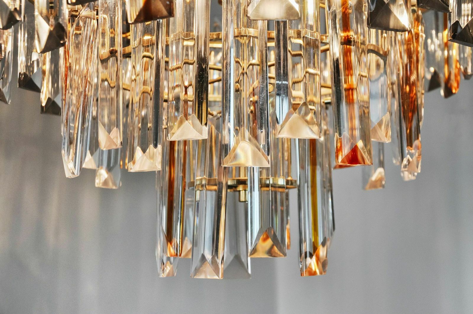Lighting Venini Two Tone Chandelier, 3 Levels, Murano Glass, Italy, 1970 photo