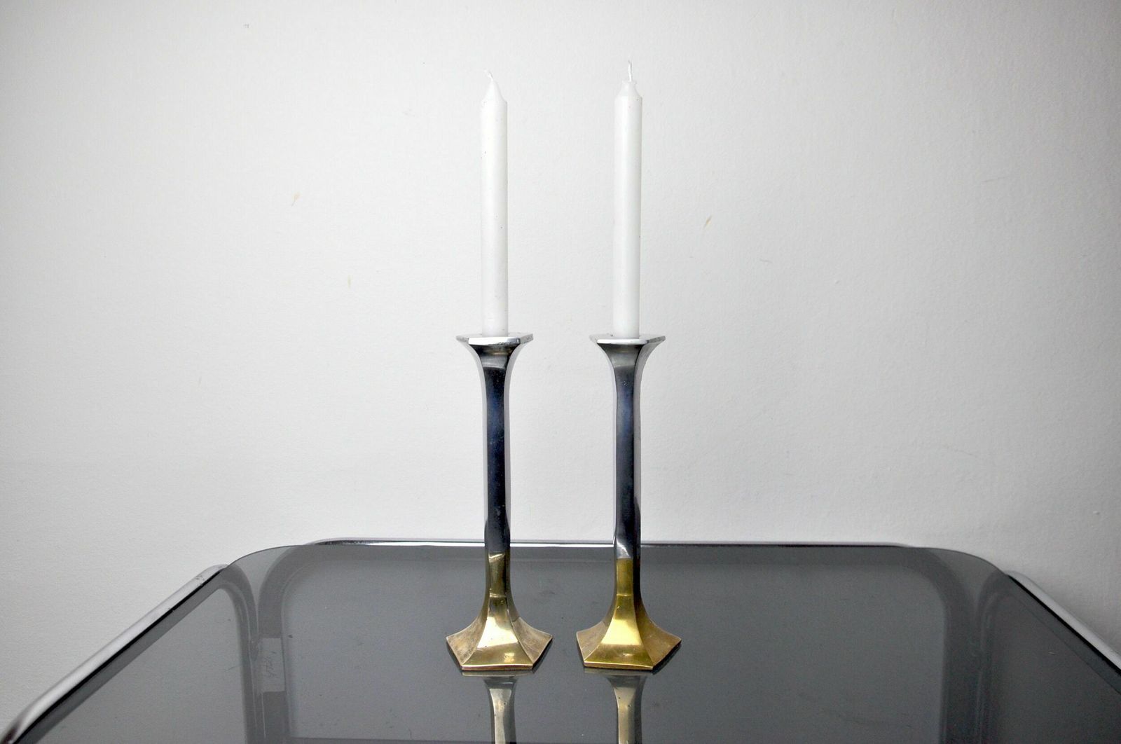 Pair Of Brutalist Candlesticks By David Marshall, 1980, Spain photo Home Decor