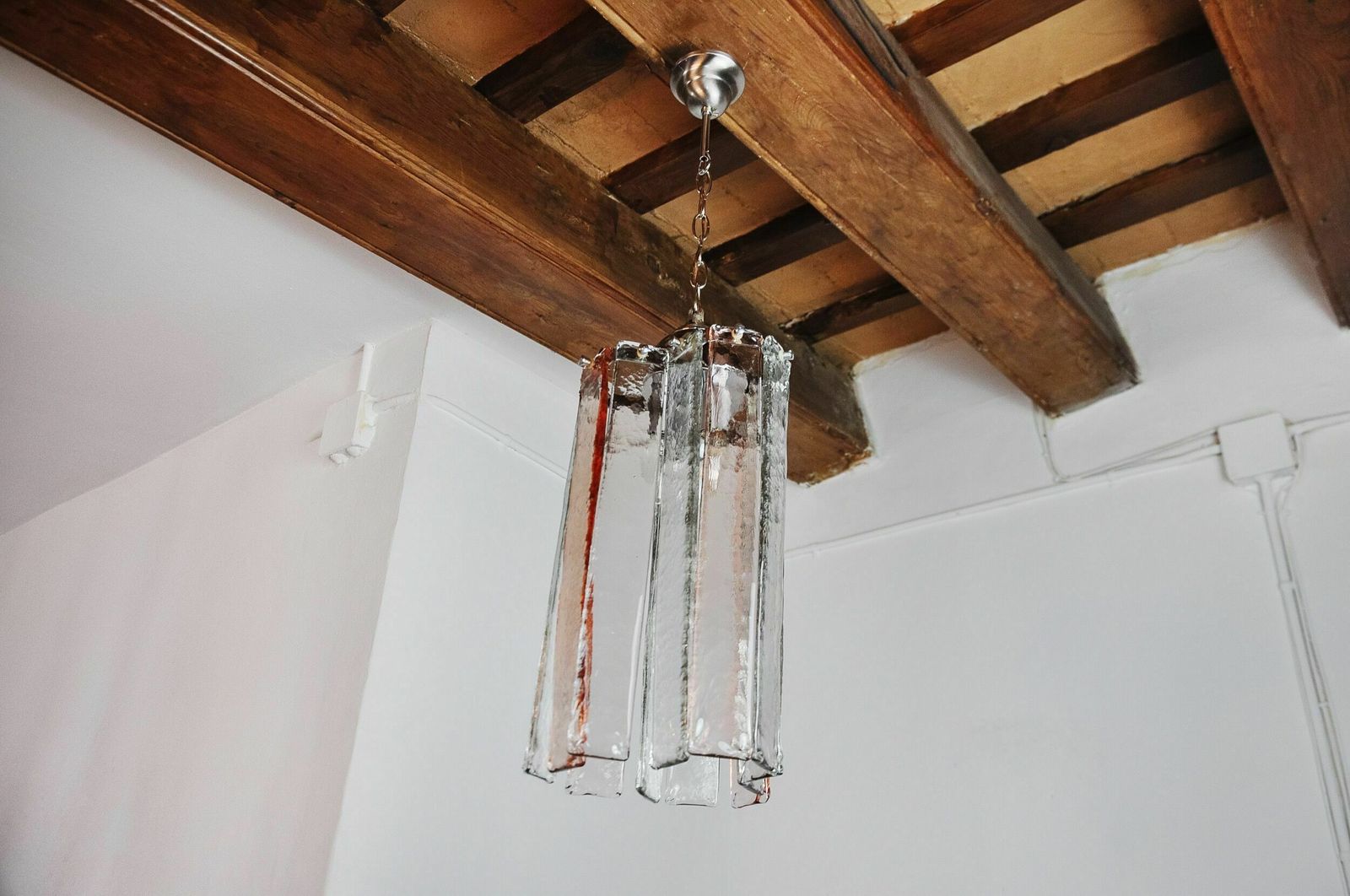 Poliarte Chandelier By Polished Albano, Pink And Transparent Murano Glass, Italy, 1970 photo 1622.0